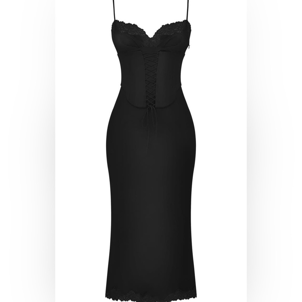 Corset satin slip dress